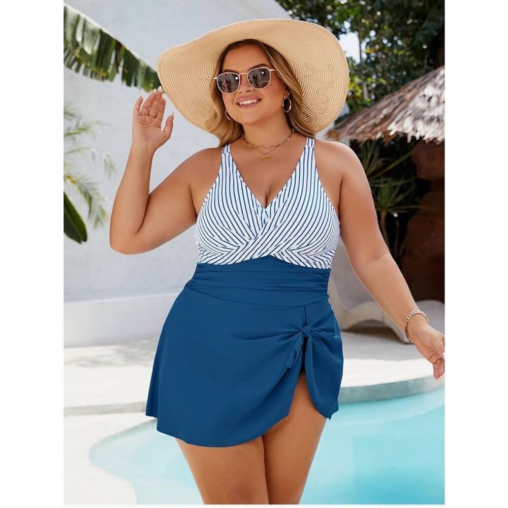 Blooming Jelly Women Swimsuit One Piece Swim Dress Tummy Control NWT XL